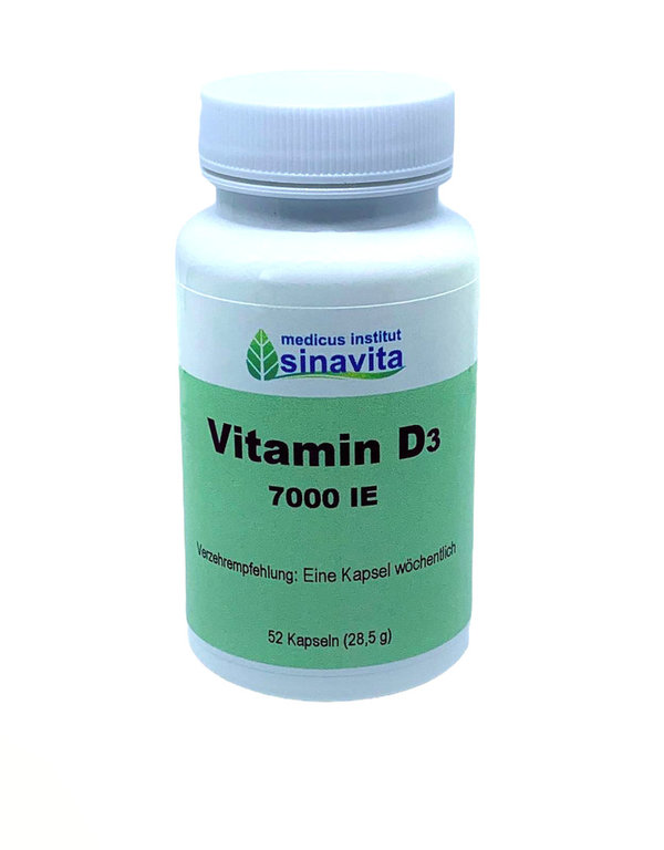Vitamin D3 (Cholecalciferol) 7000 IE 52 vegane Kapseln von medicus sinavita