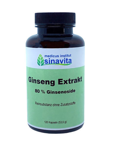 Ginseng Extrakt (80 % Ginsenoside) - vegane Kapseln von medicus sinavita